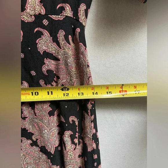 TOPSHOP Flowy Paisley Floral short Sleeve Midi Dress Sz 2 - Picture 14 of 16